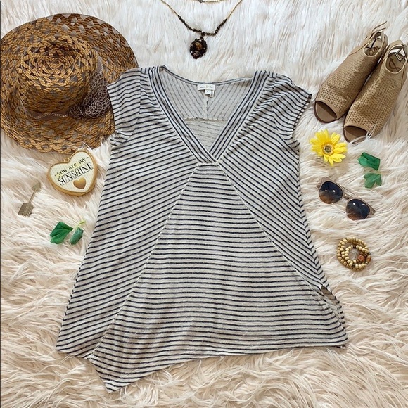 Anthropologie Meadow Rue striped linen top-h7 - Picture 2 of 8